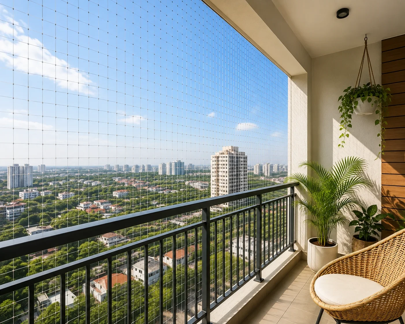 SS316 invisible grills high-rise installation